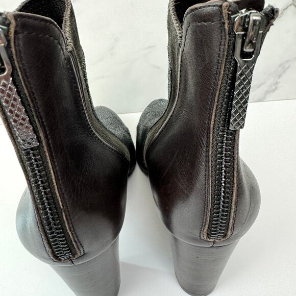 Donald J Pliner Womens Hudson Heeled Boot Size 9.5 Leather Mixed Media Brown - Picture 8 of 11